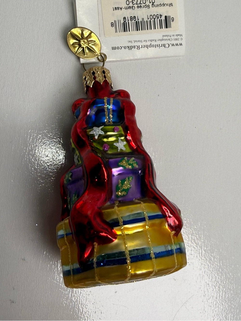 Vintage Christopher Radko Shopping Spree Gem Present Stack Ornament 01-0773-0